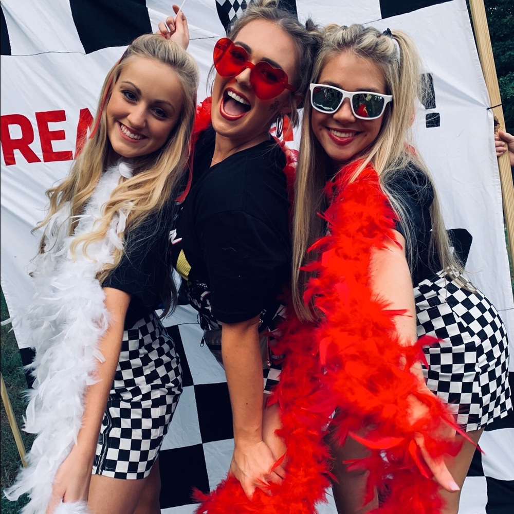 Black and white checkered skirt